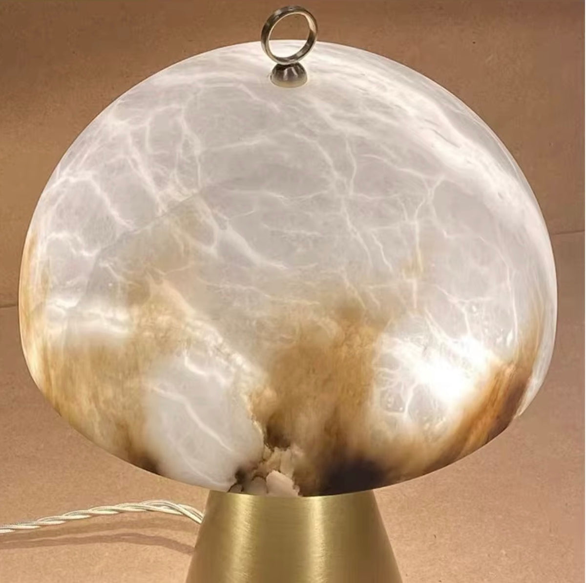 Isabella Mushroom Natural Marble Table Lamp