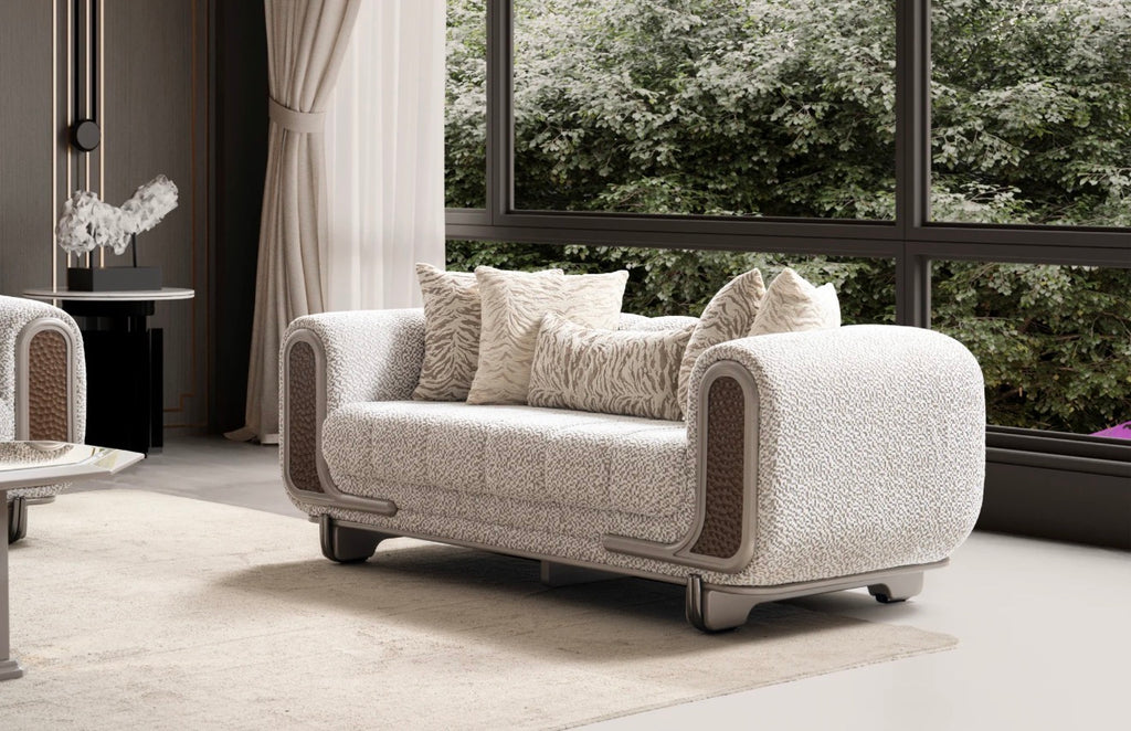 Casa Milano - Lora Luxury Living Room Set – Textured Fabric Design