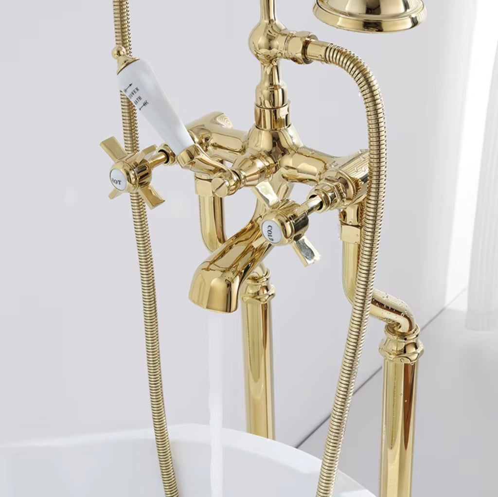 Montreux Floor Mounted Tub Filler with Hand Shower