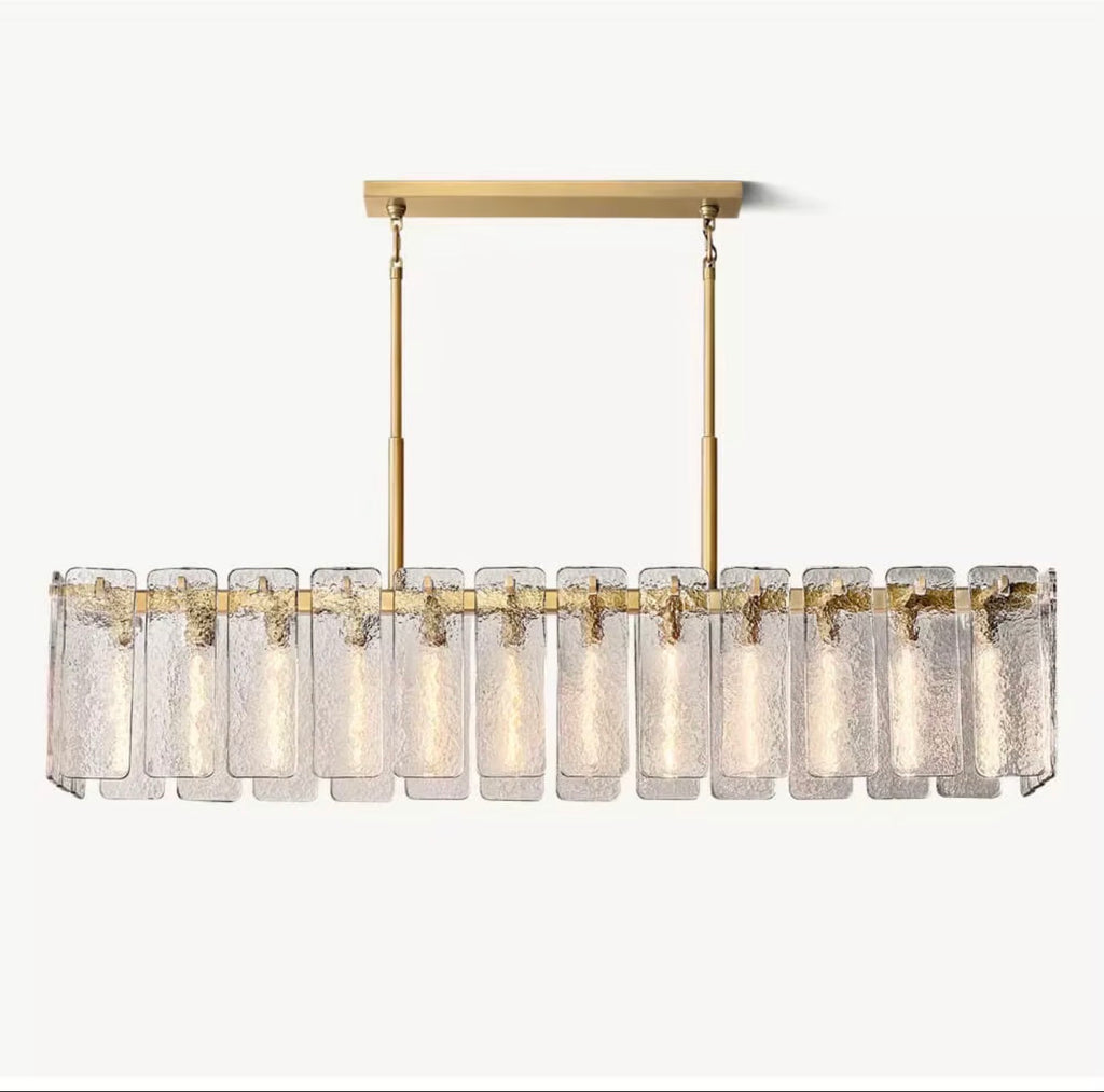 CALAMETTE MODERN GLASS LINEAR CHANDELIER 60”