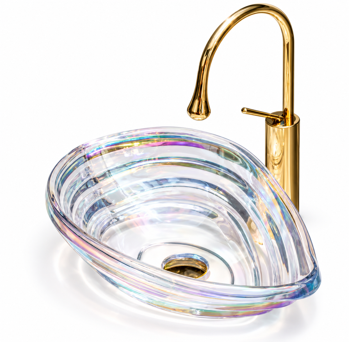 GISELLE ART CRYSTAL GLASS VESSEL SINK