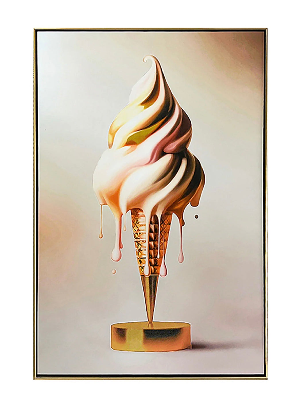 Casa Milano Gold Cone Ice Cream Wall Art – Luxury Contemporary Statement Piece