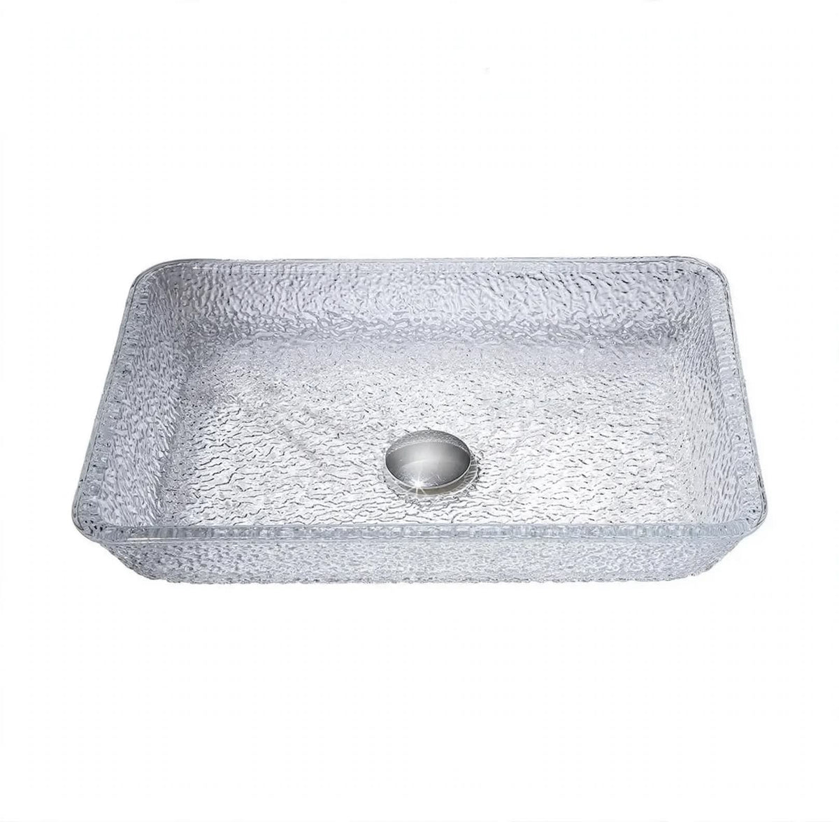 Vittoria Glacier Textured Glass Vessel Sink
