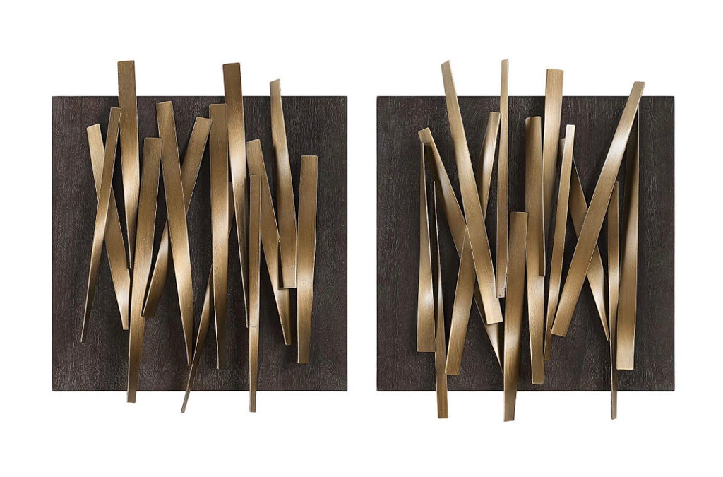 Casa Milano Crosshatch Metal Wall Decor – 2-Piece Set