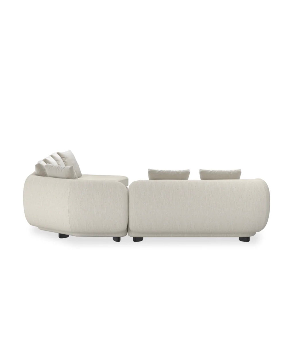 Casa Milano – Lumi Ivory Ribbed Linen 4-Piece Sectional Sofa