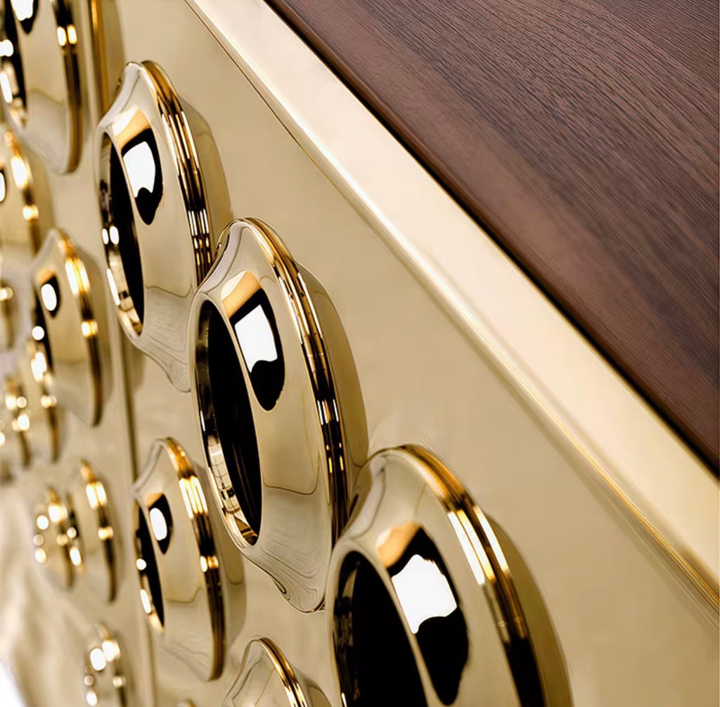 Casa Milano – Italian Gold Panel Console Cabinet