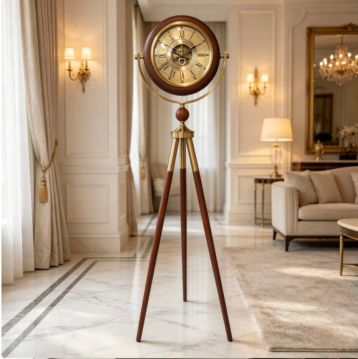 Retro Tripod Floor Clock