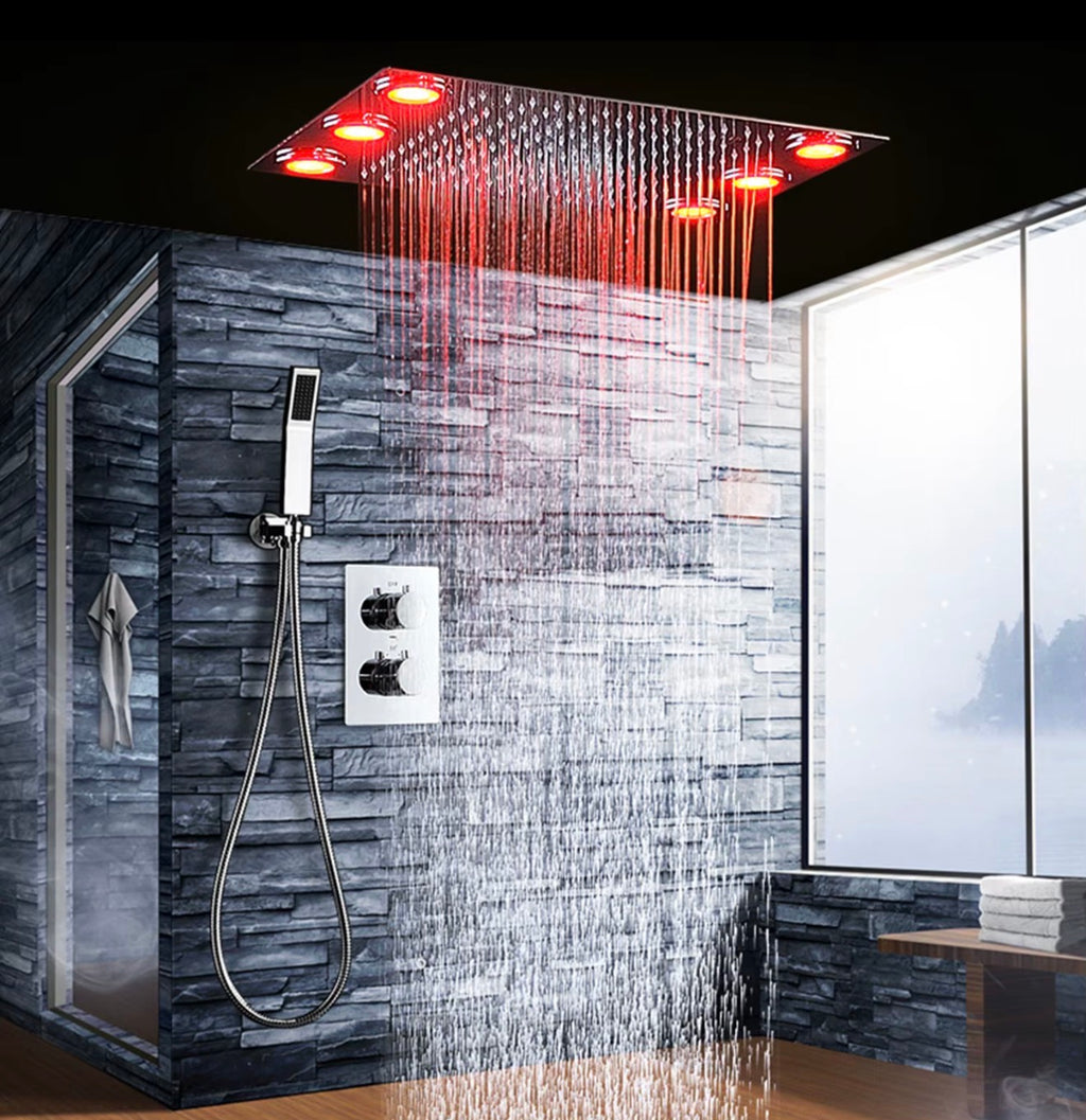 Solenne LED Thermostatic Rain Shower System