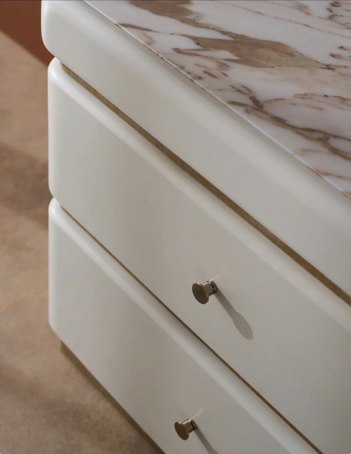 Milos Calacatta Oro Marble Nightstand by Caracole