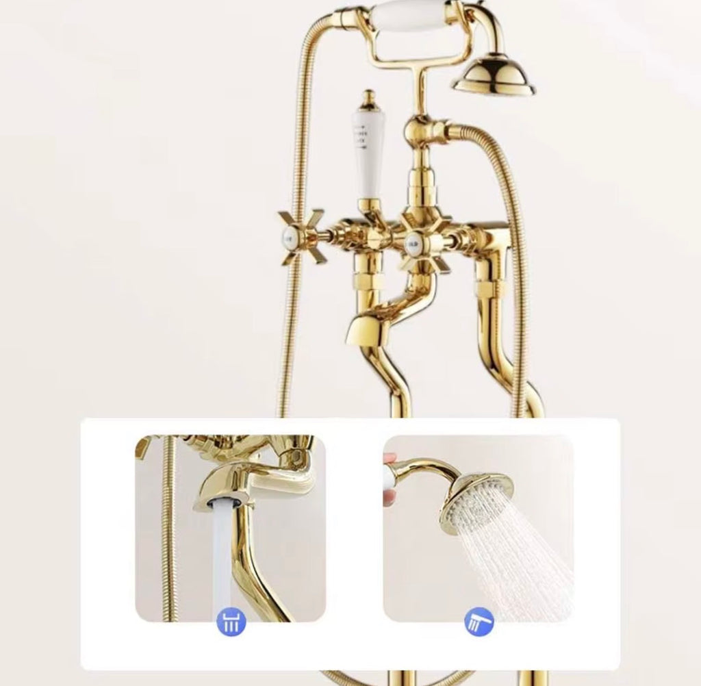Montreux Floor Mounted Tub Filler with Hand Shower