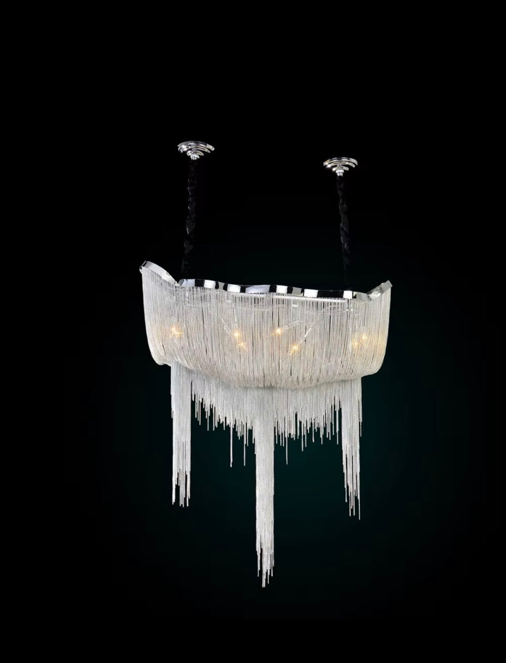 Silver Cascade 8-Light Chandelier