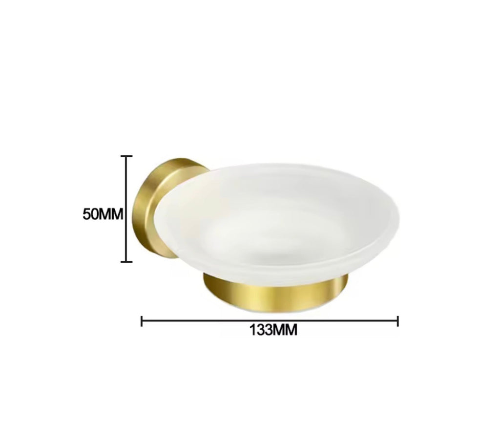 Valeria 8-Piece Brushed Gold Bathroom Hardware Set