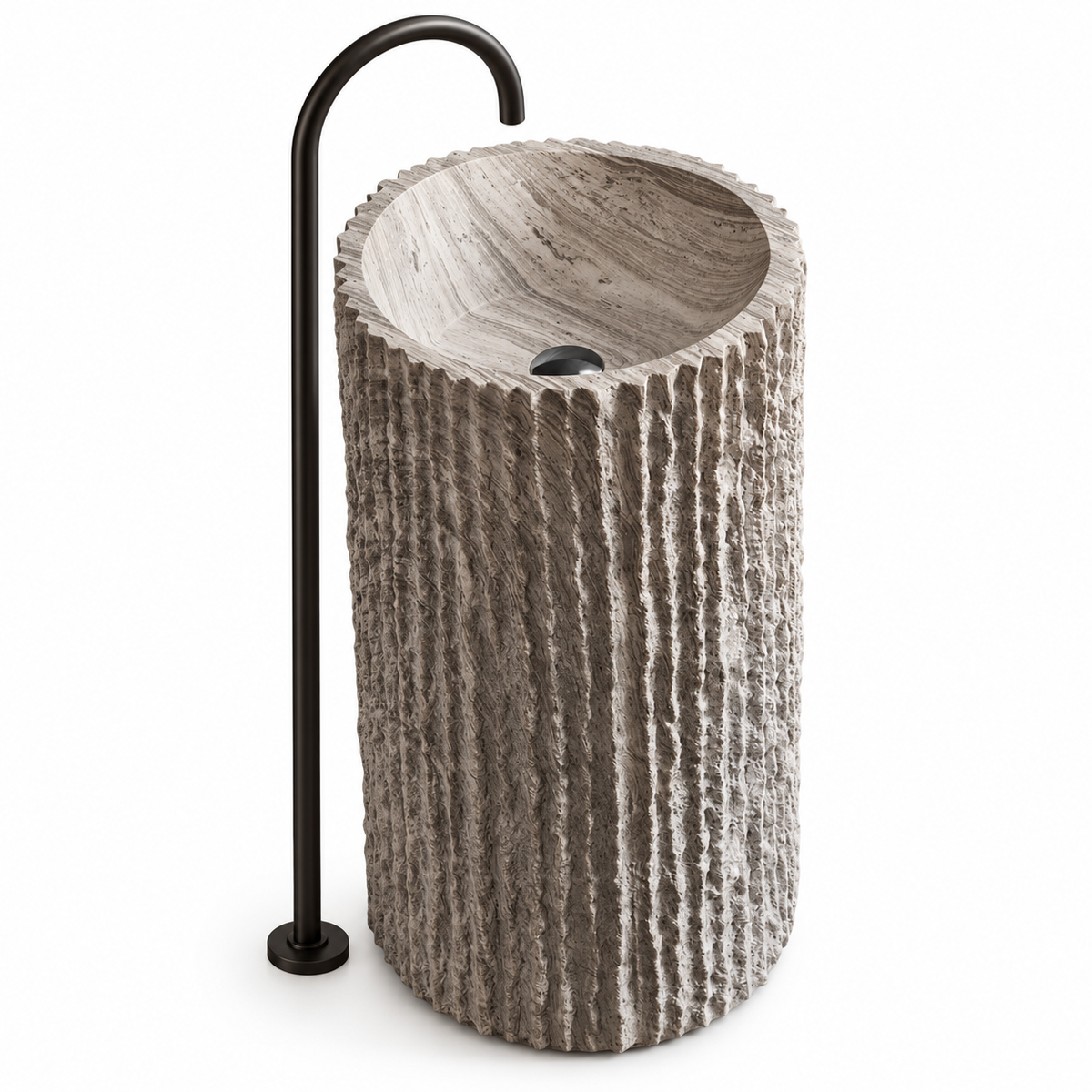 Ravello Sculpted Stone Pedestal Sink