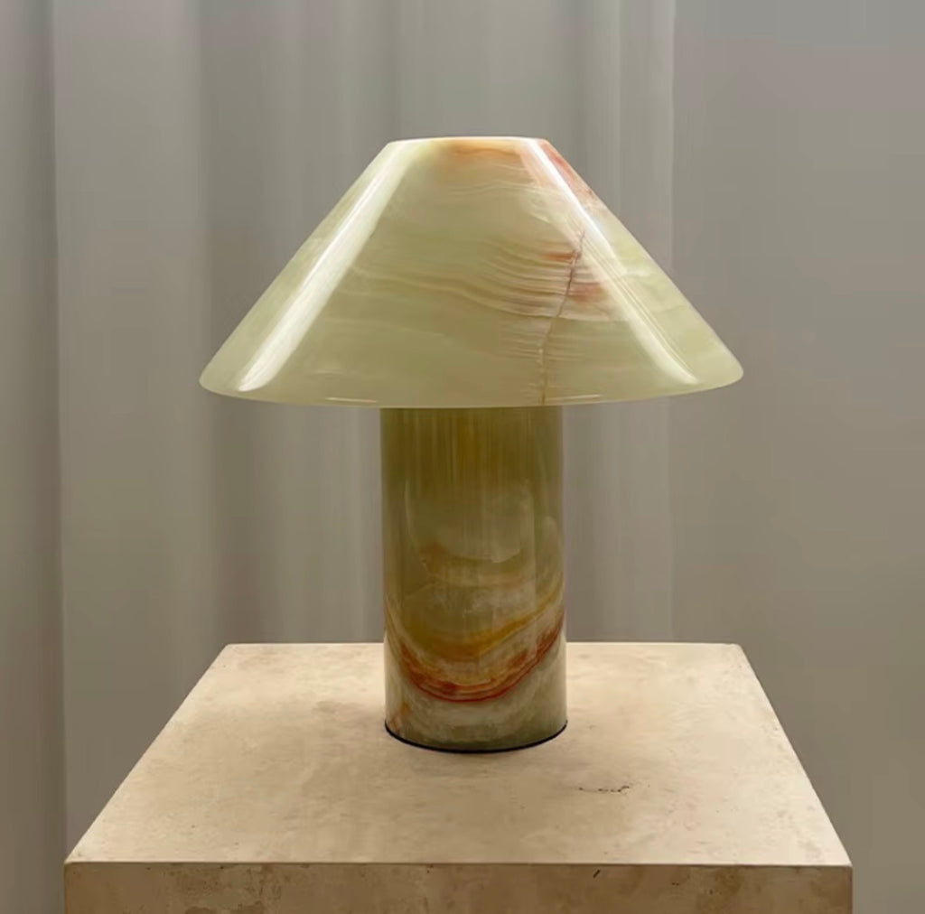 NATURAL MARBLE MUSHROOM TABLE LAMP