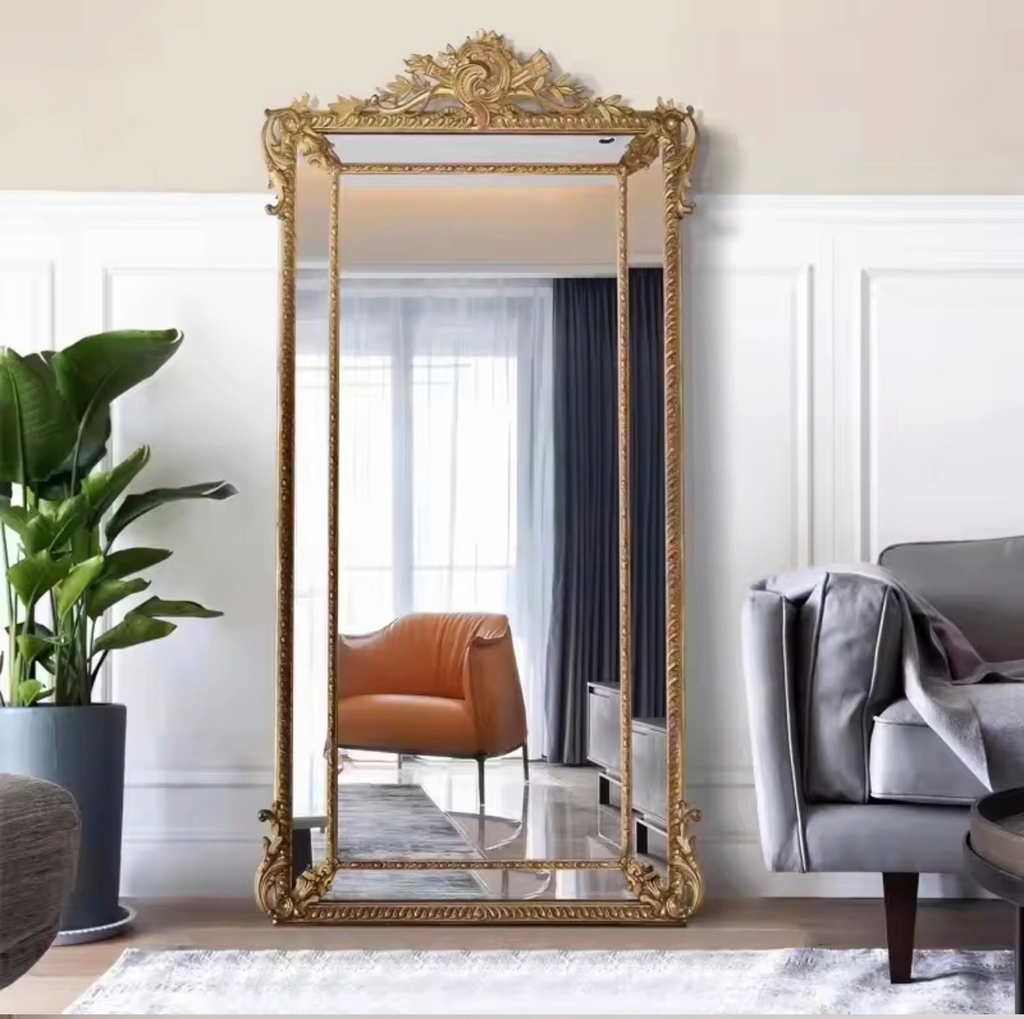 Casa Milano – Villa Aurelia Antique Gold Oversized Floor Mirror