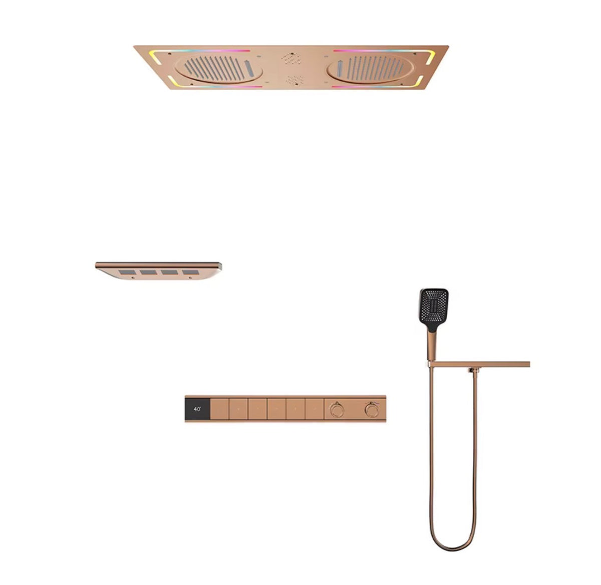 LUCIANO 6-FUNCTION THERMOSTATIC DUAL RAIN SHOWER SYSTEM