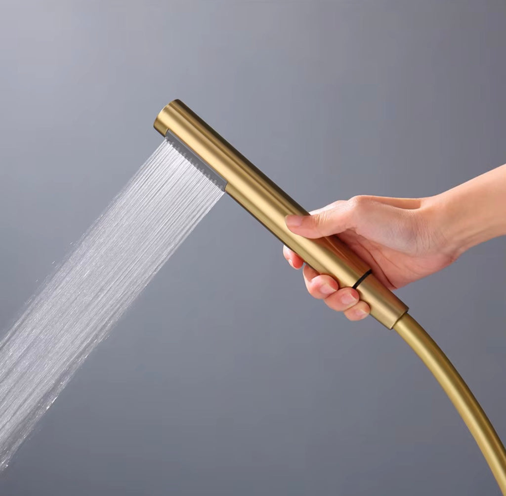 Marcello Solid Brass Freestanding Tub Filler with Hand Shower