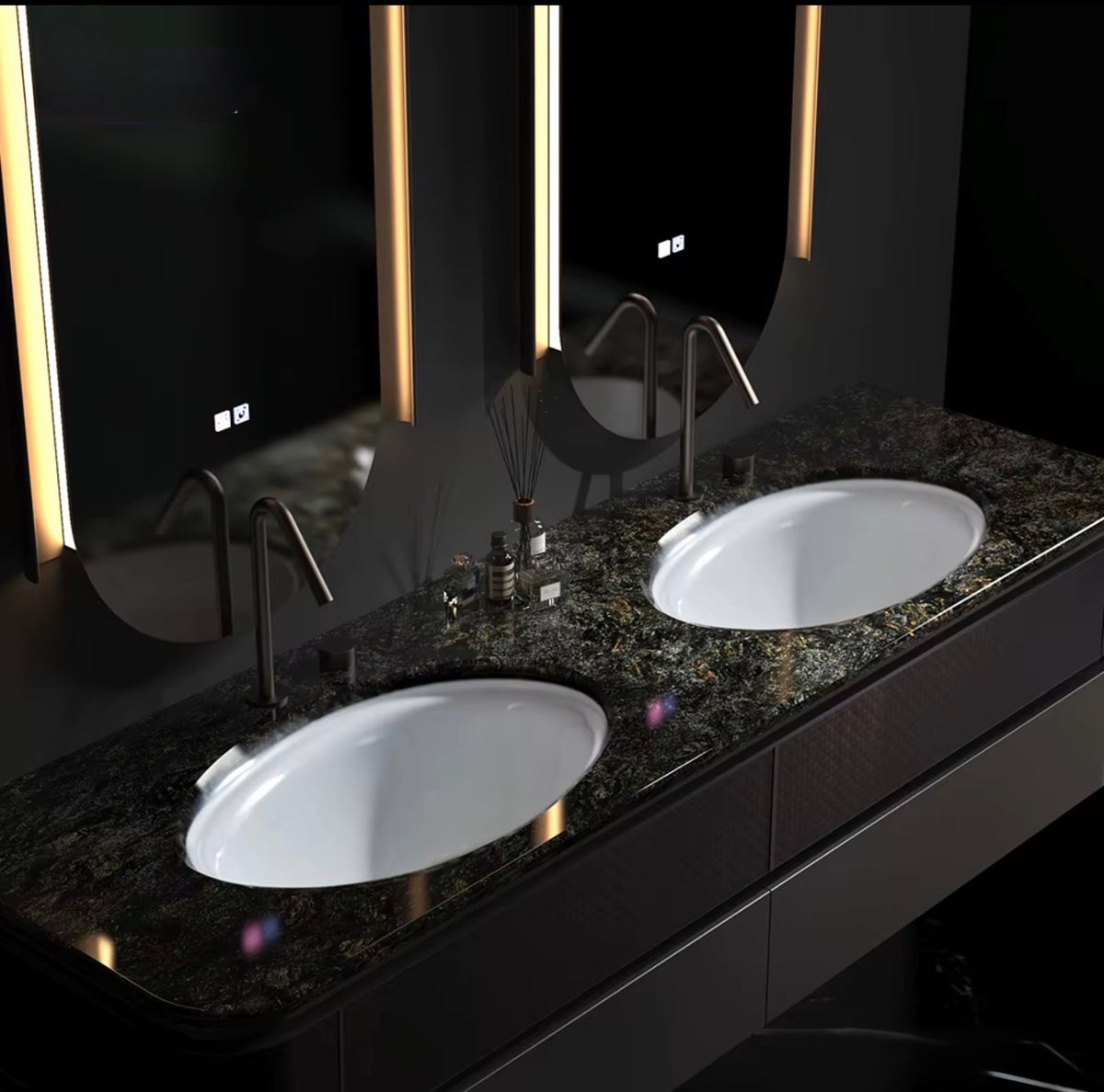 ADRIANA WALL-MOUNTED DOUBLE MIRROR VANITY SET