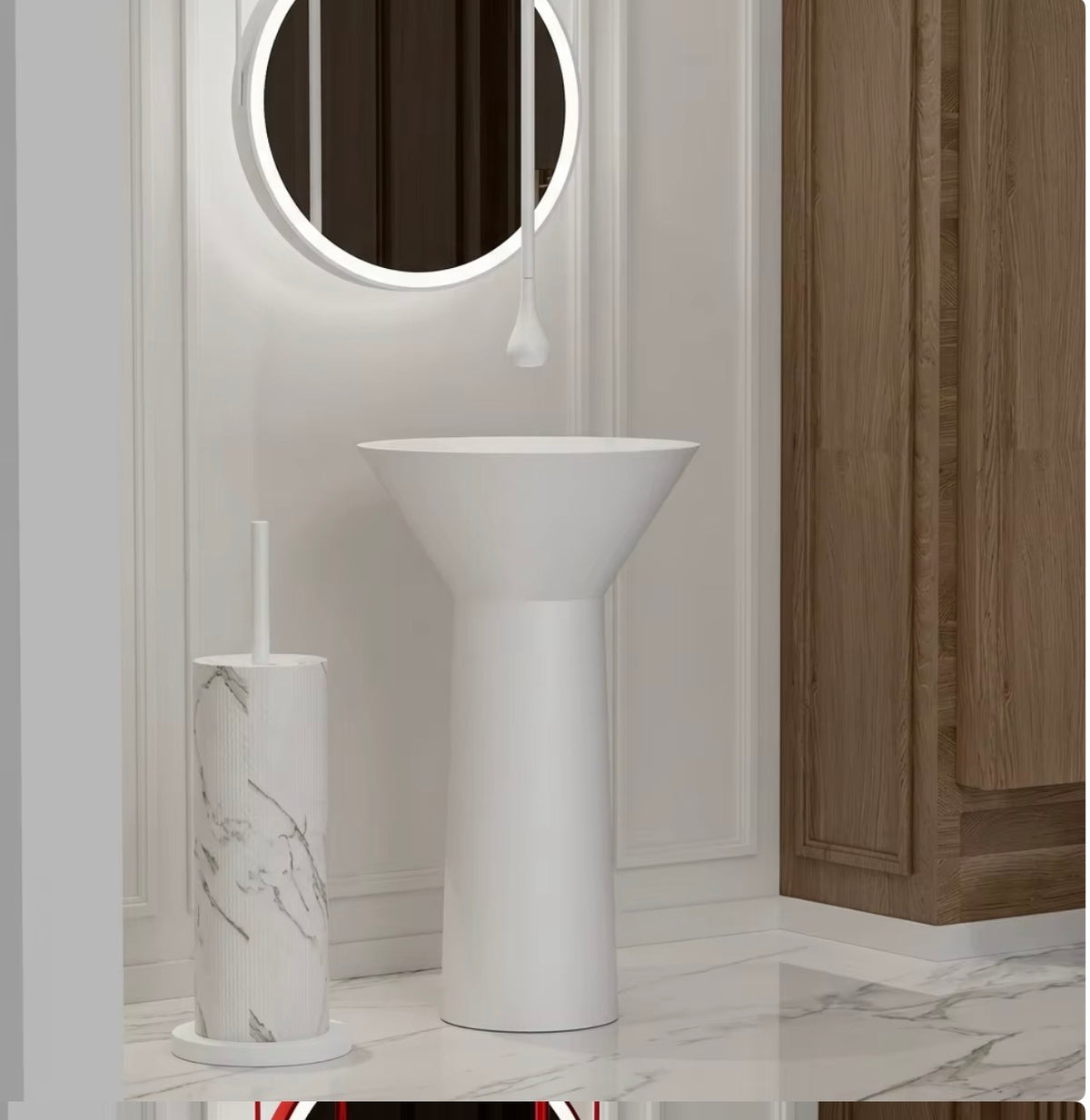 Abbatini Stainless Steel Pedestal Sink