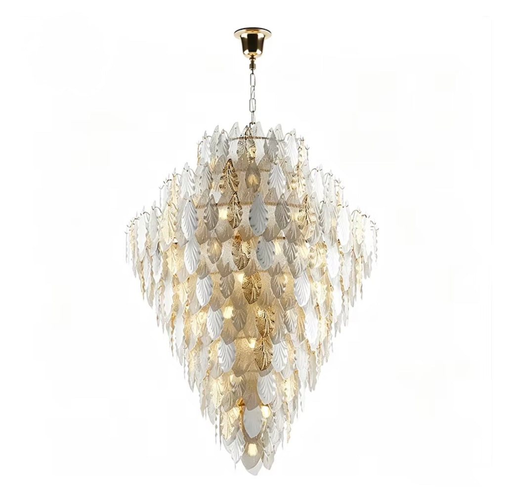 Lucienne Crystal Leaf Chandelier.