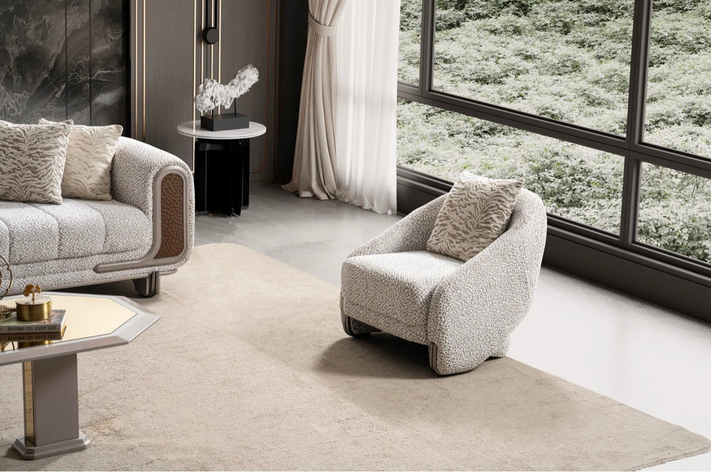 Casa Milano - Lora Luxury Living Room Set – Textured Fabric Design