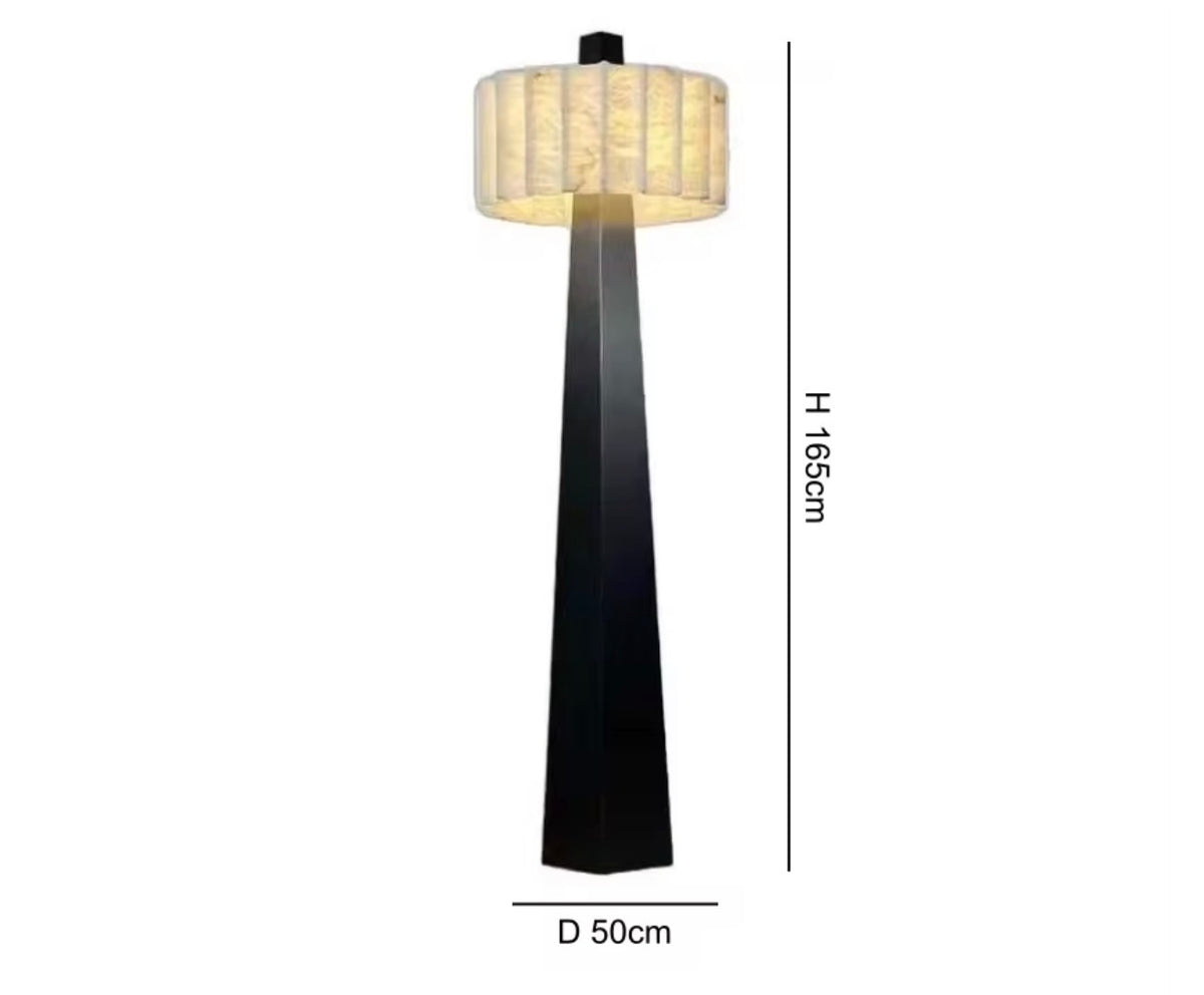 Lotus Alabaster Column Floor Lamp