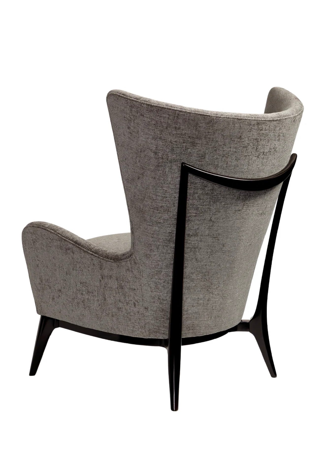 Casa Milano Modern Wing Lounge Chair – Textured Fabric (White & Gray)