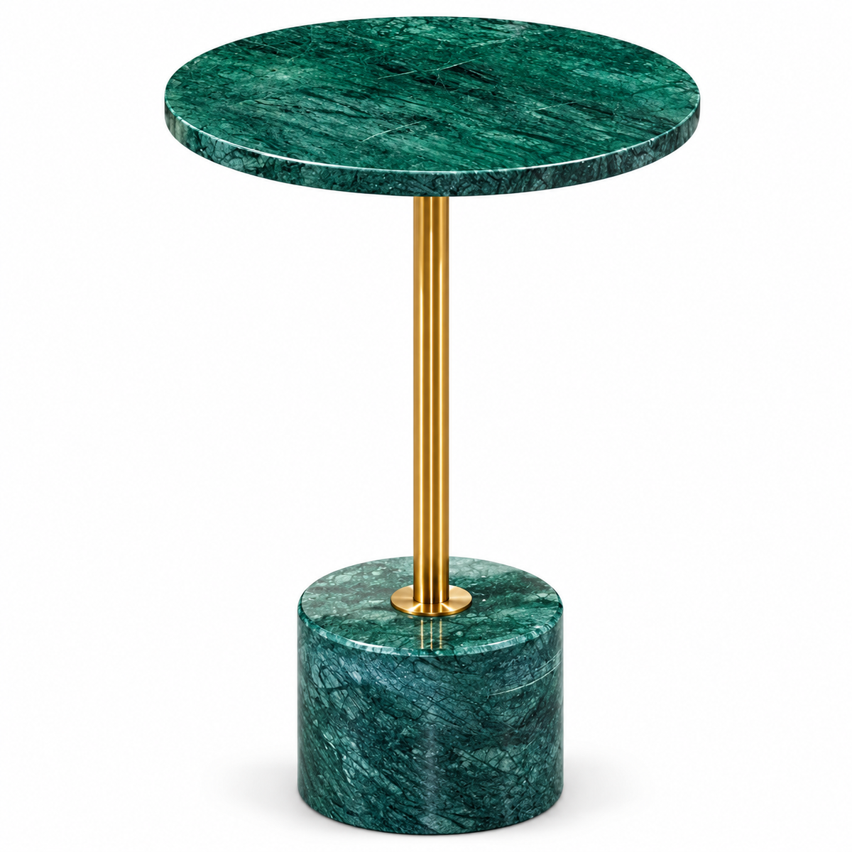 Portofino Green Marble & Gold Sculptural Side Table