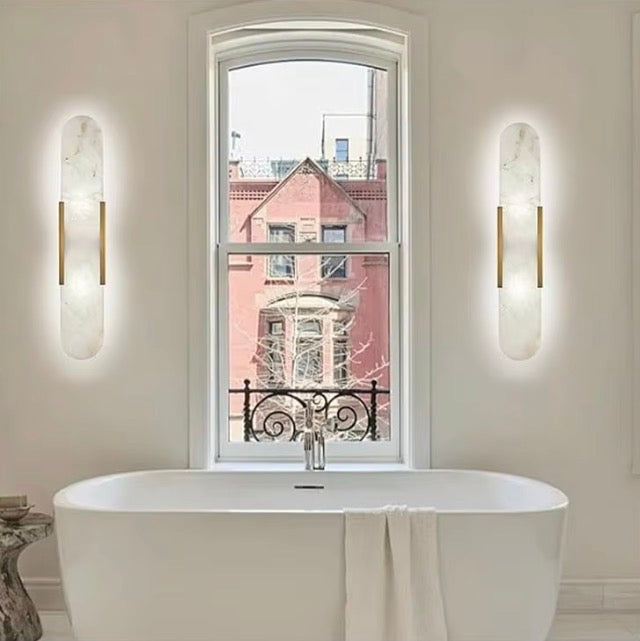Aurelio Alabaster Natural Marble Wall Sconce