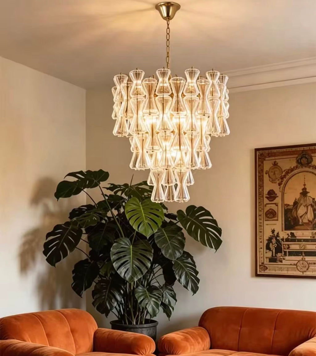 Crystal Cascade Glass Chandelier