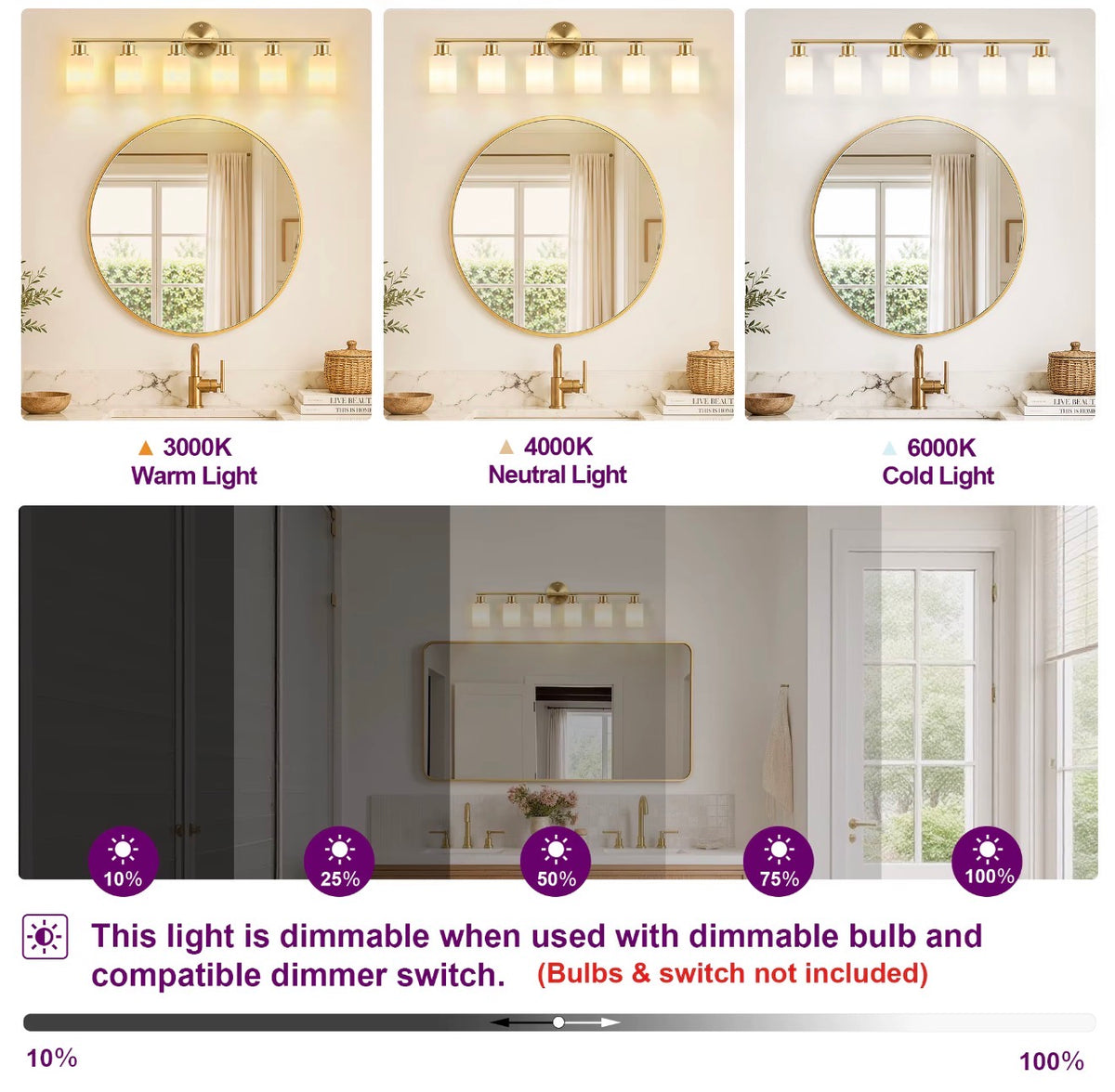 Marielle Frosted Glass Vanity Light