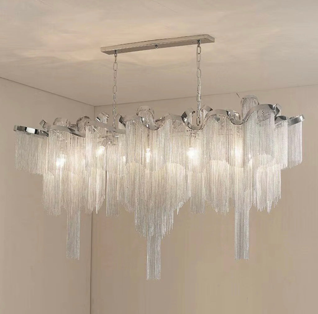Silver Tassel Chandelier
