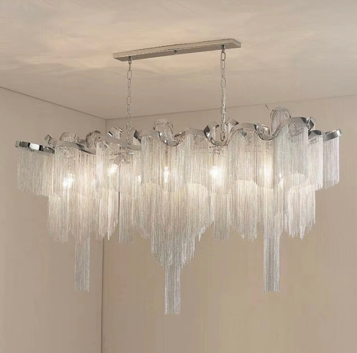 Silver Tassel Chandelier