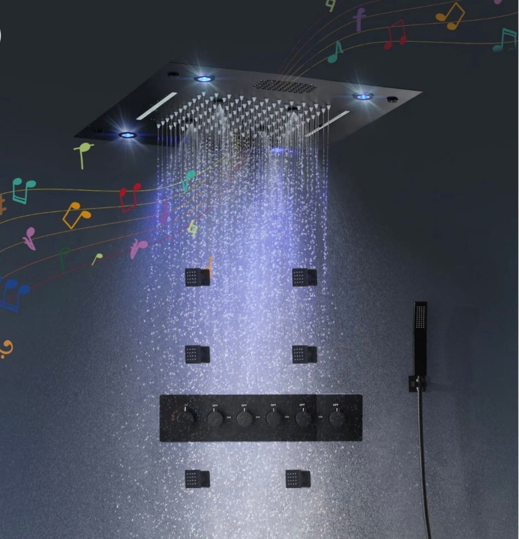 AURA Musical LED 6-Jet Thermostatic Shower System