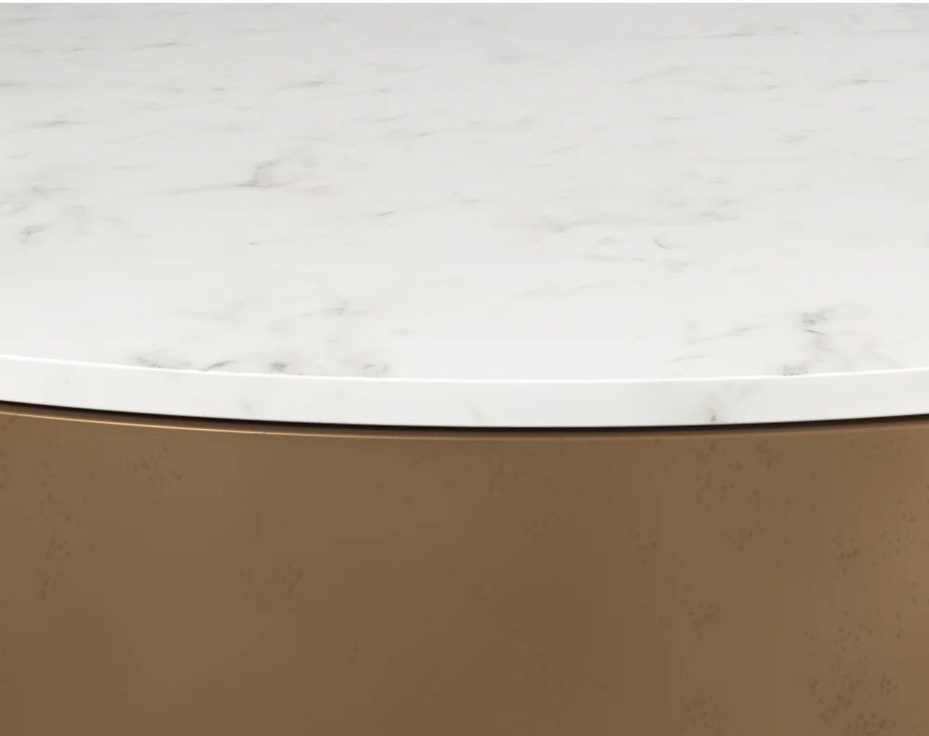 Casa Milano – Round White Marble Coffee Table with Antique Brass & Black Base