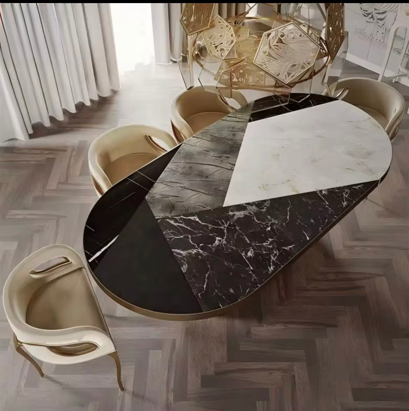 Casa Milano – Oliveira Gold Sculpted Dining Armchair