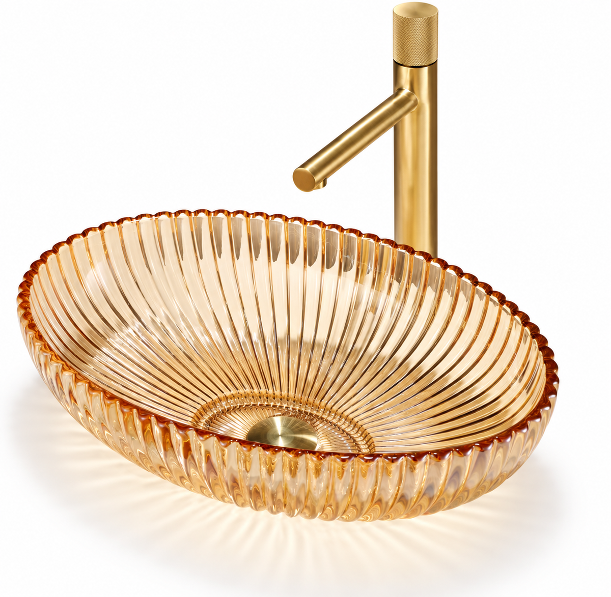 VENEZIA FLUTED GLASS OVAL VESSEL SINK