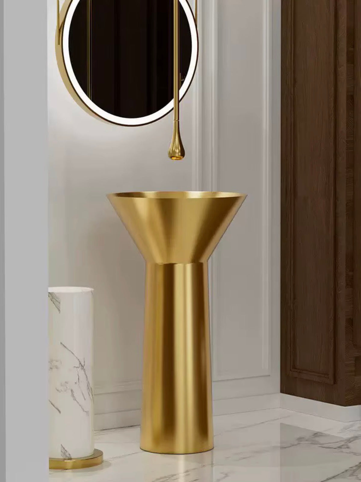 Abbatini Stainless Steel Pedestal Sink