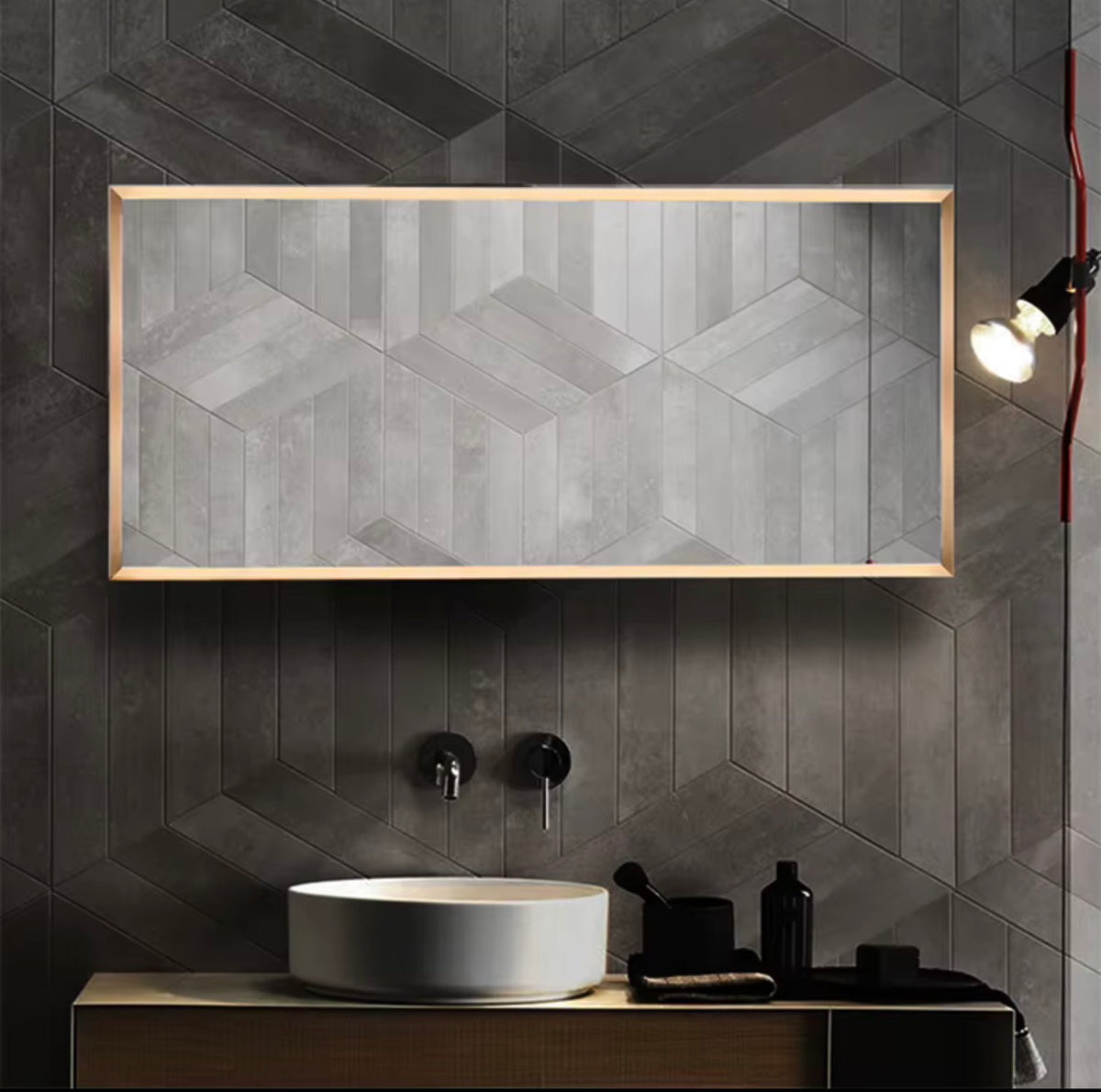 MATTEO GOLD FRAMED BATHROOM MIRROR