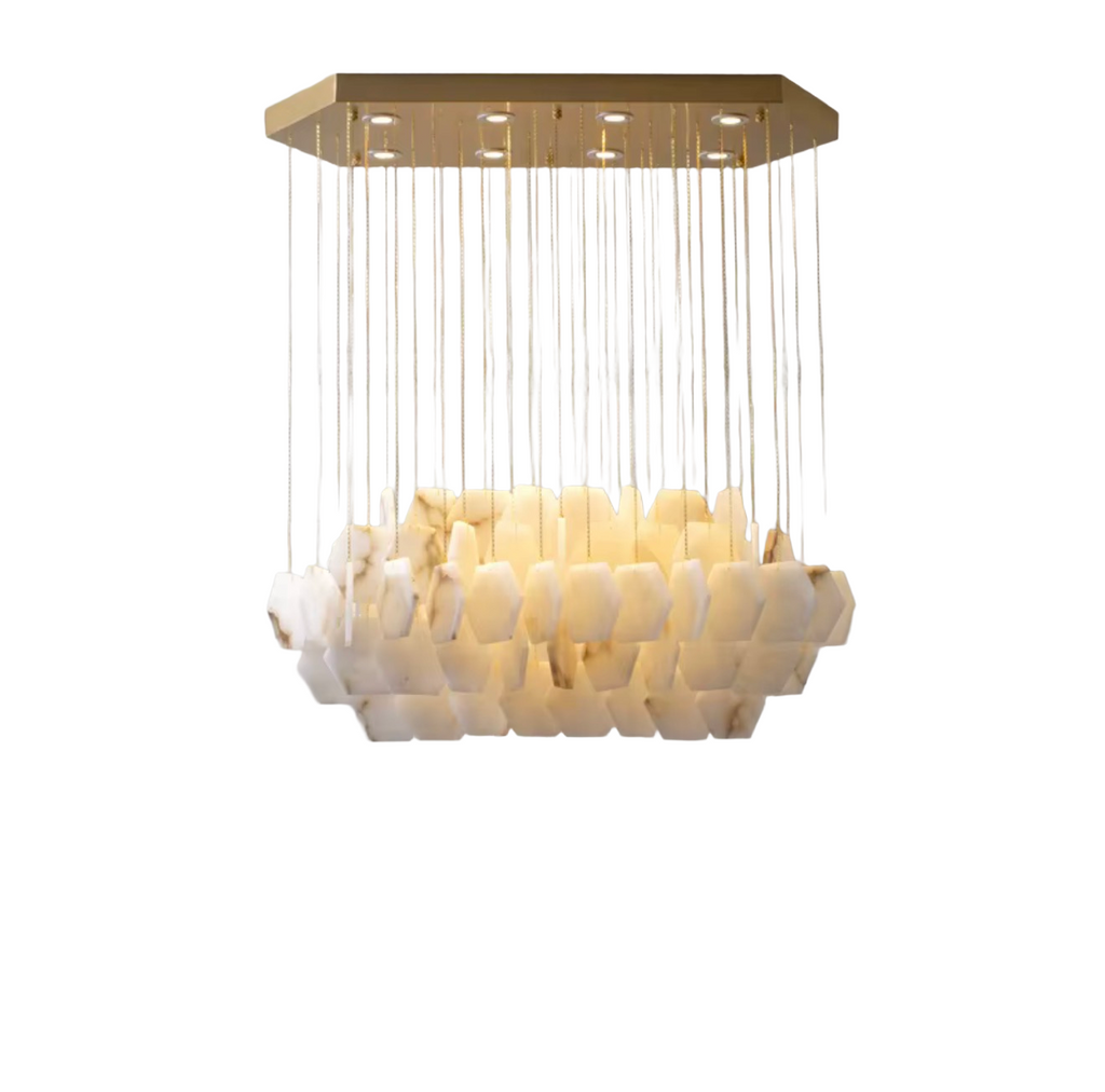 Solenne Rectangular Alabaster Chandelier