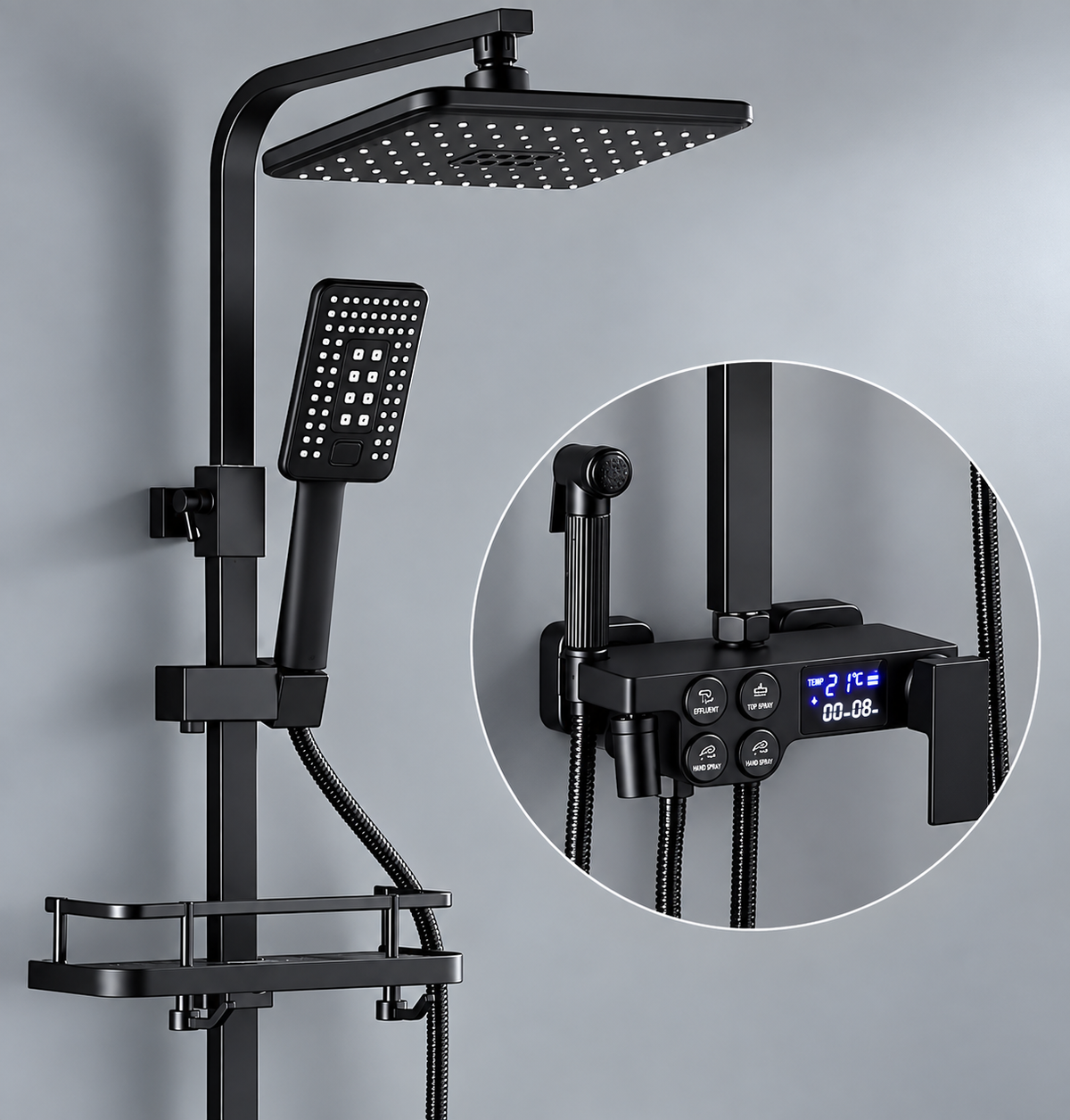 Lorenza Digital Thermostatic Rain Shower System