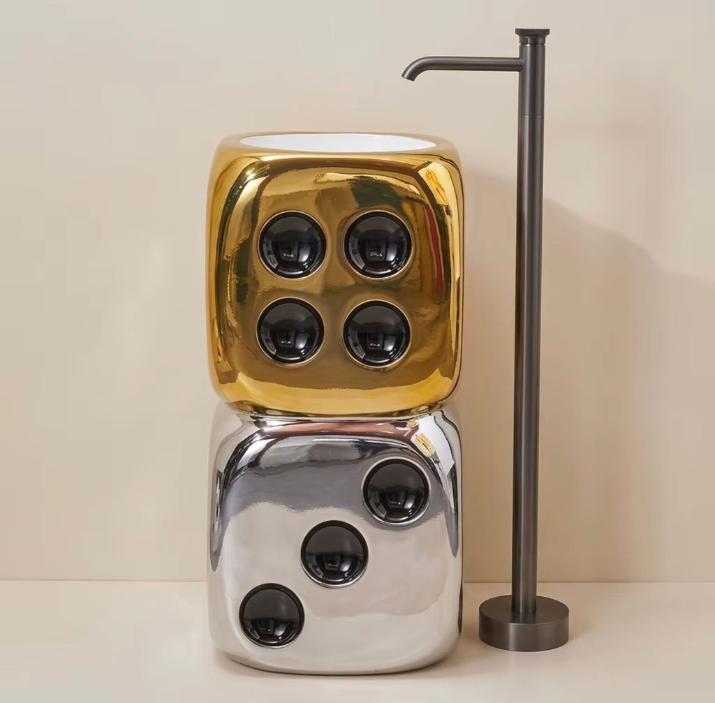 Belluno Dice Sculptural Pedestal Sink