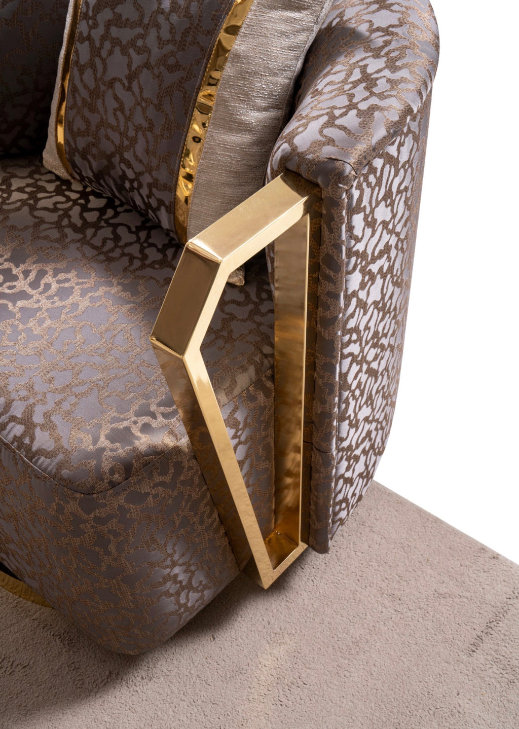 Casa Milano Diamond Collection Luxury Sofa Set with Gold Accents