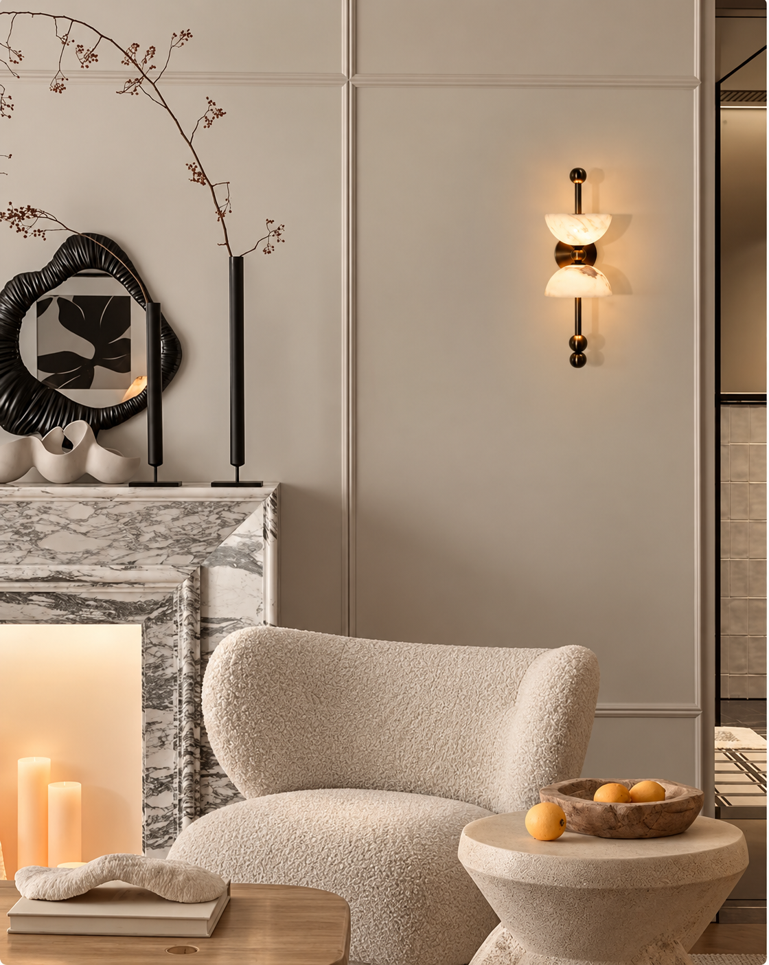 Orsini Alabaster Wall Sconce