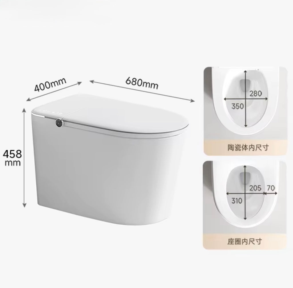 LUCIANO INTELLIGENT SMART TOILET WITH BIDET, AUTO LID & FOAM SHIELD
