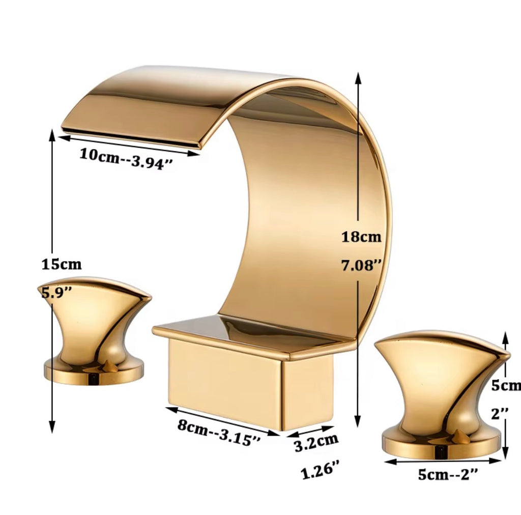 Valeria Crystal Waterfall Widespread Bath Faucet
