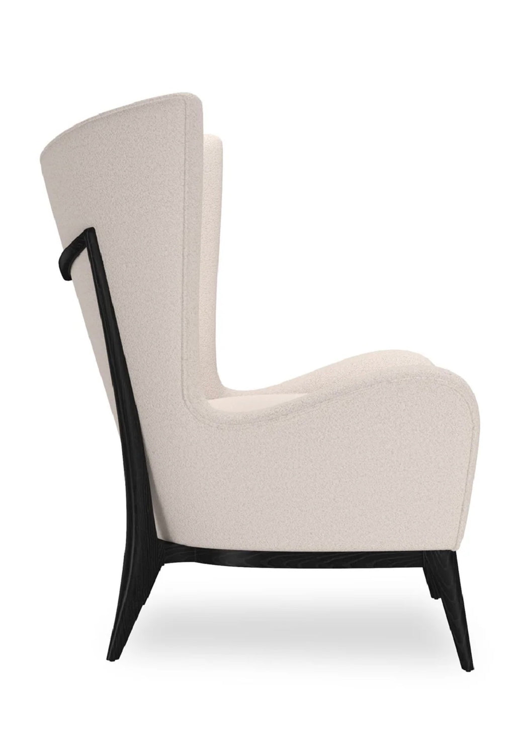 Casa Milano Modern Wing Lounge Chair – Textured Fabric (White & Gray)