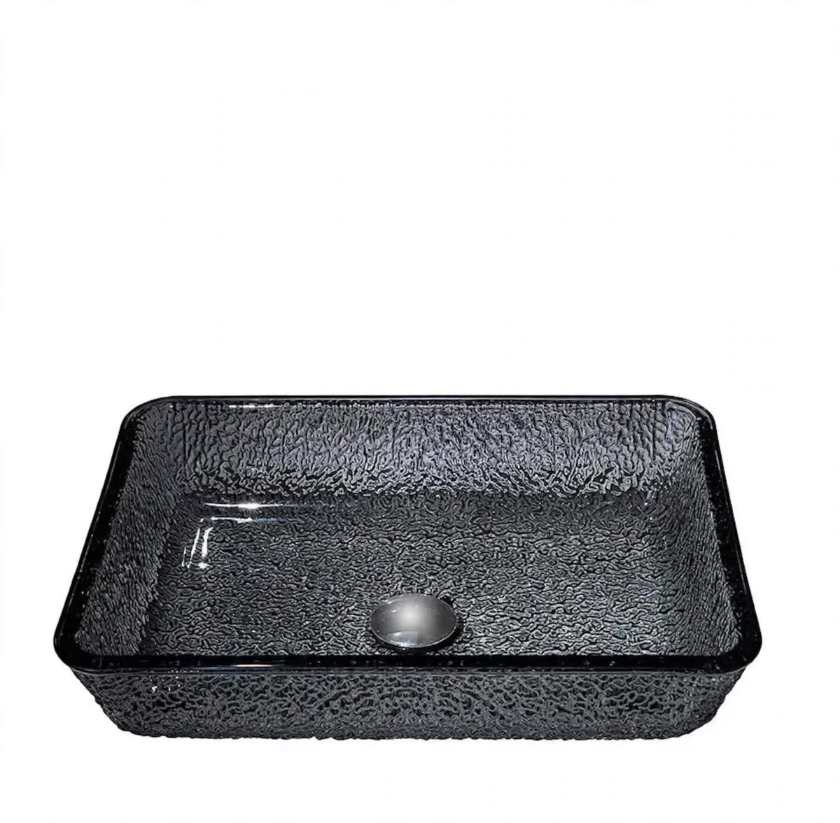 Vittoria Glacier Textured Glass Vessel Sink