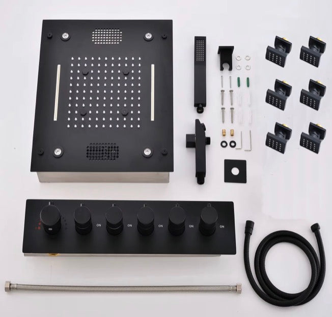 AURA Musical LED 6-Jet Thermostatic Shower System