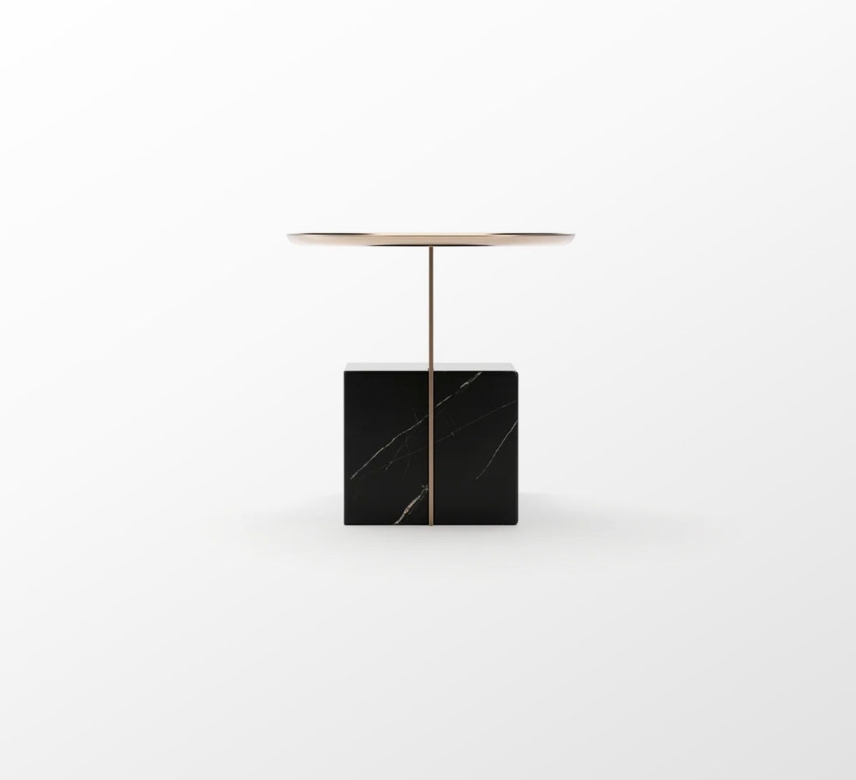 Caracole Overlap Integrated Marble & Travertine Nightstand